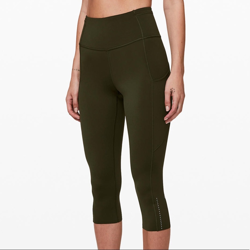 Lululemon Speed Up Crop Legging, Olive